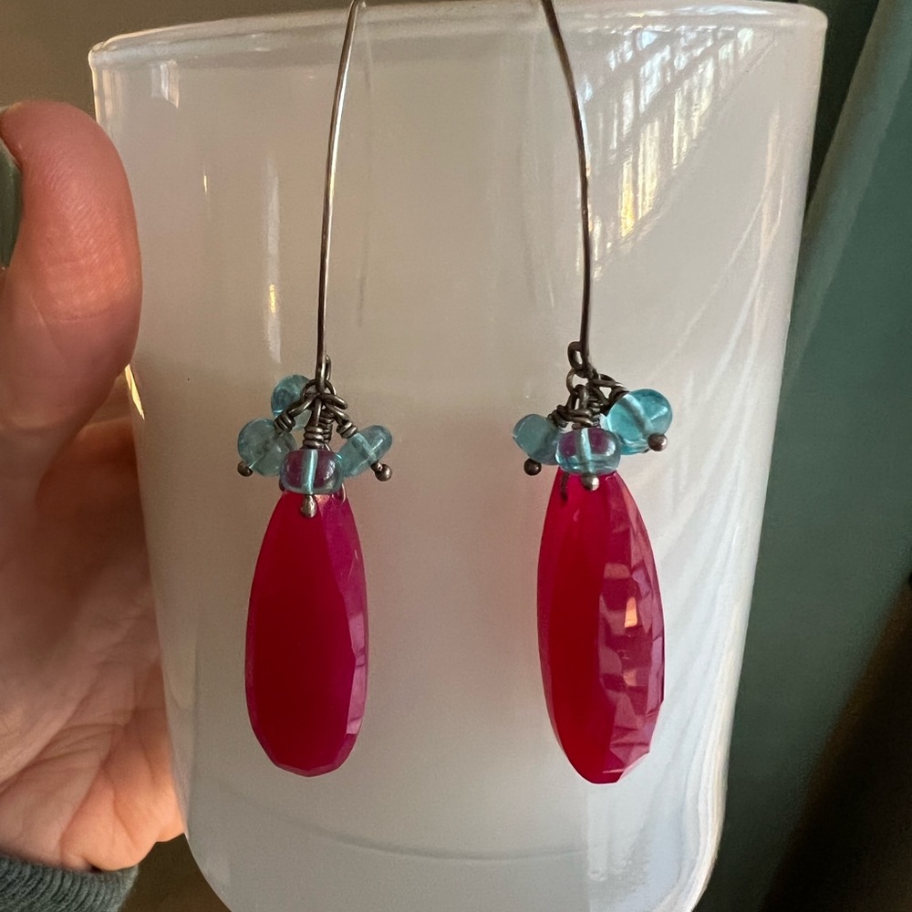 Pink and Aqua Earrings